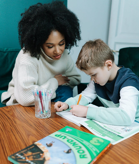 Tutor helping a student